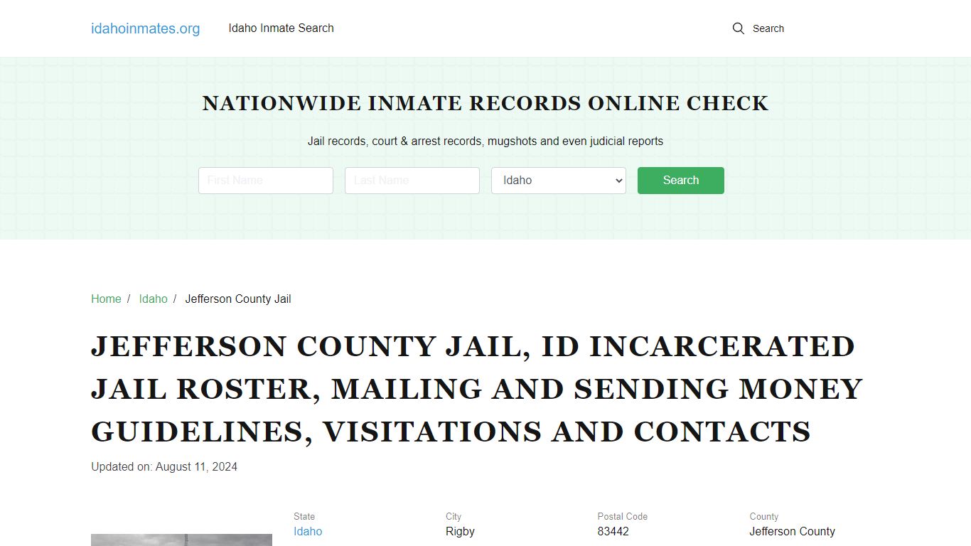 Jefferson County Jail, ID: Inmate Lookup, Visitation & Contact Info